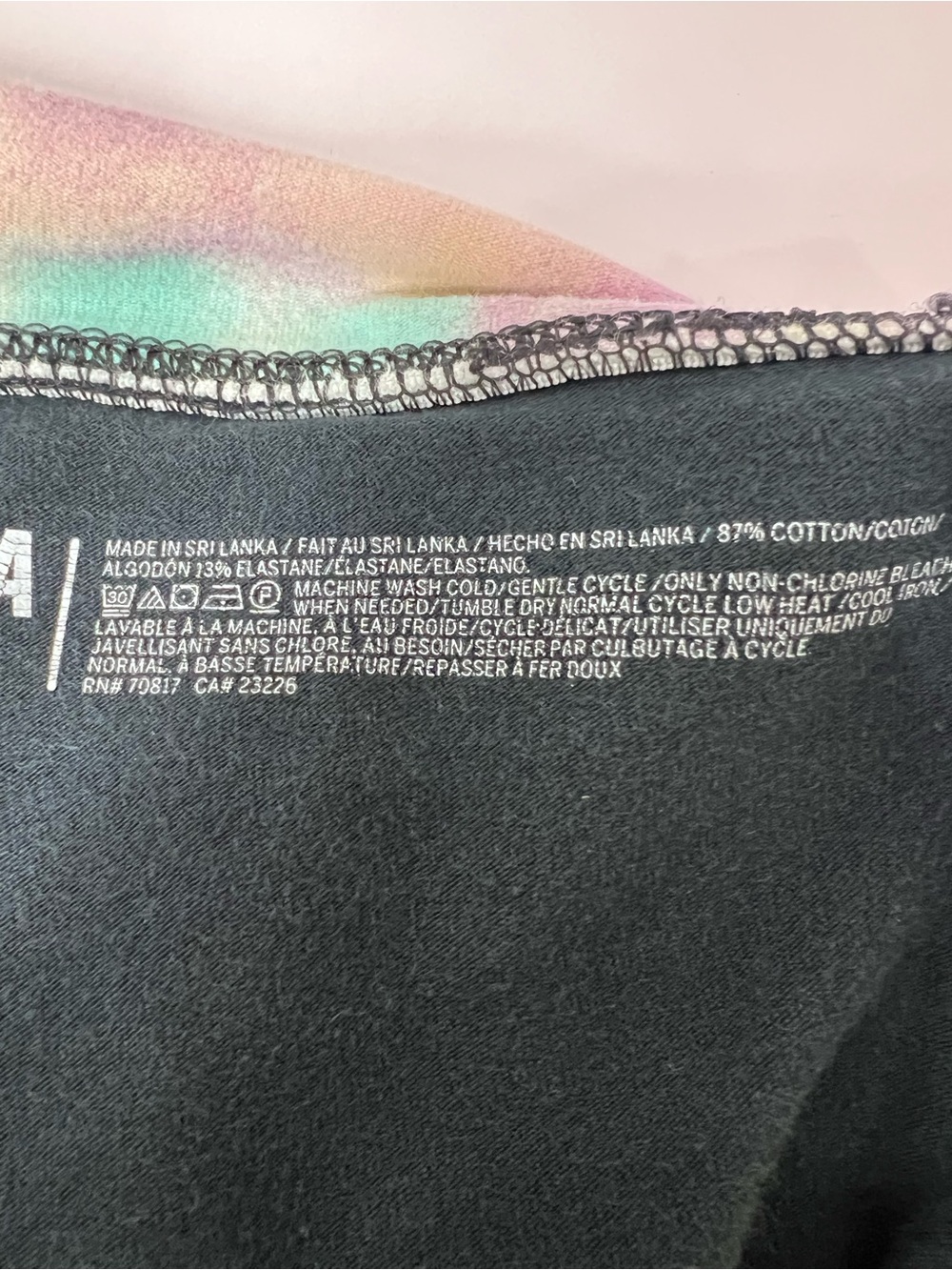PINK Victoria's Secret Black Leggings with Rhinestone Pastel Waistband - Picture 9 of 9